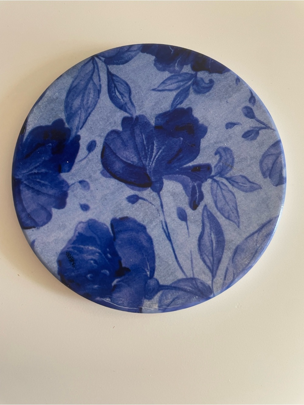 Blue Floral Round Coasters - Picture 2 of 7